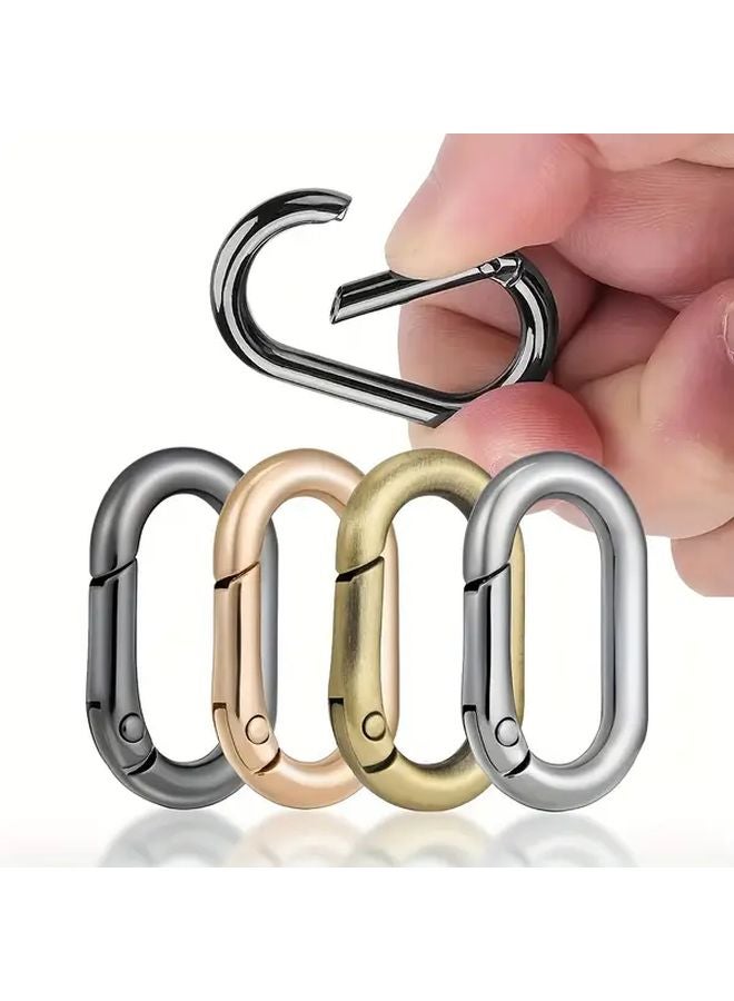 10 Pack Silvery Metal Oval Spring Hooks 40mm for Pet Collars Handbags Luggage Accessories - Image 1